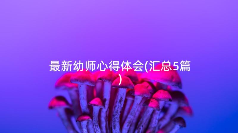 最新幼师心得体会(汇总5篇)