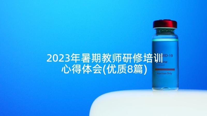 2023年暑期教师研修培训心得体会(优质8篇)