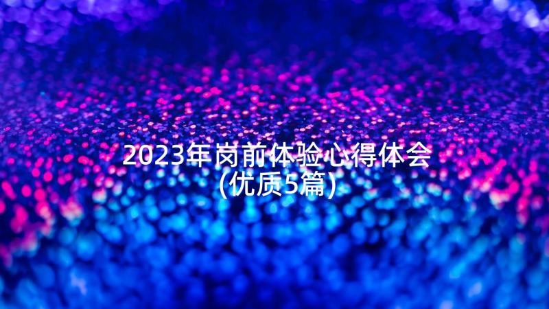 2023年岗前体验心得体会(优质5篇)