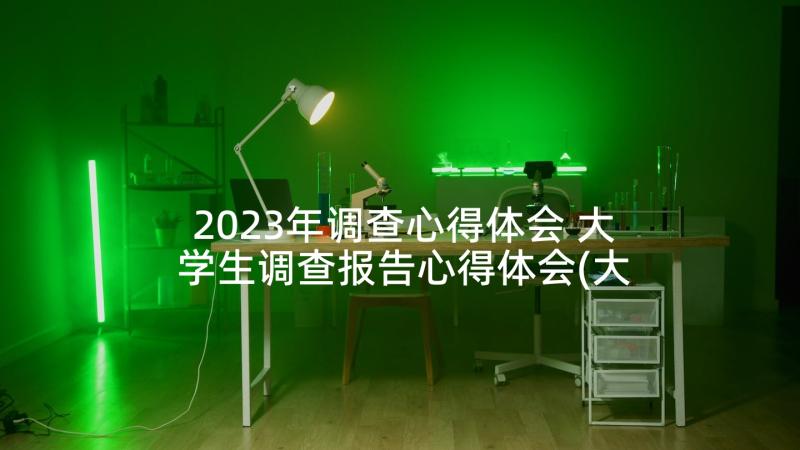 2023年调查心得体会 大学生调查报告心得体会(大全9篇)