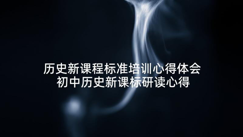 历史新课程标准培训心得体会 初中历史新课标研读心得体会(优质5篇)