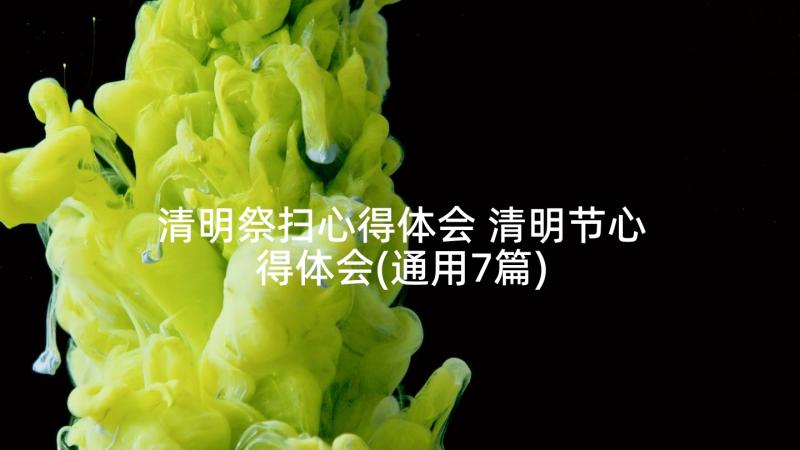 清明祭扫心得体会 清明节心得体会(通用7篇)