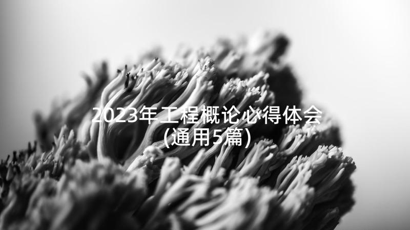 2023年工程概论心得体会(通用5篇)