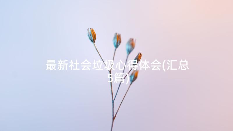 最新社会垃圾心得体会(汇总5篇)