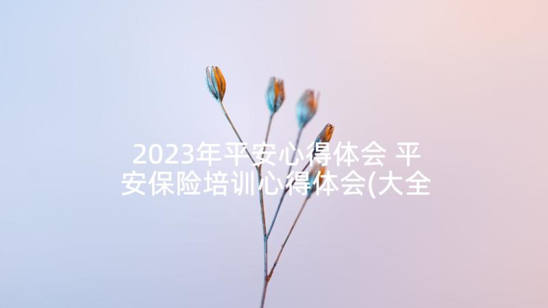 2023年平安心得体会 平安保险培训心得体会(大全5篇)