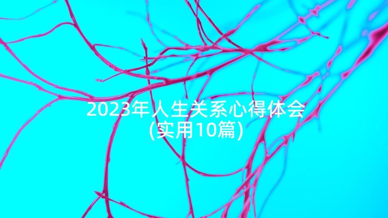 2023年人生关系心得体会(实用10篇)