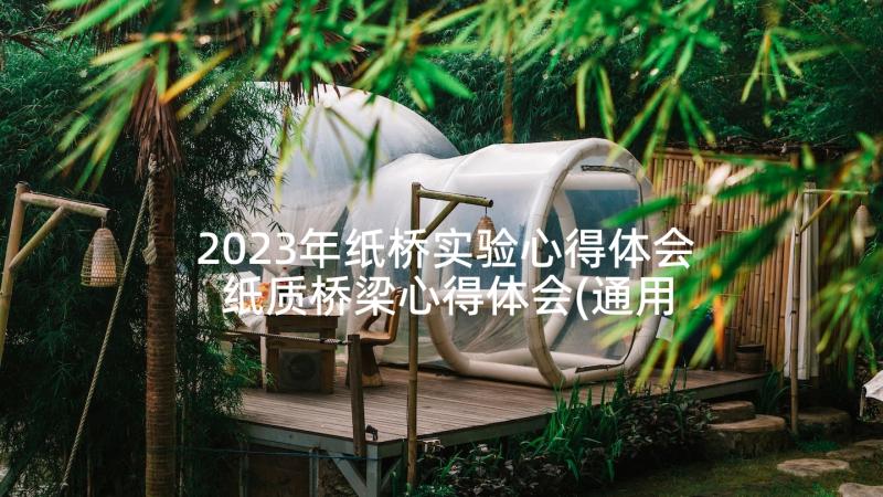 2023年纸桥实验心得体会 纸质桥梁心得体会(通用8篇)