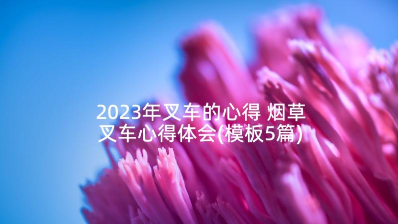 2023年叉车的心得 烟草叉车心得体会(模板5篇)