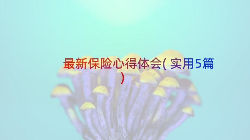 最新保险心得体会(实用5篇)