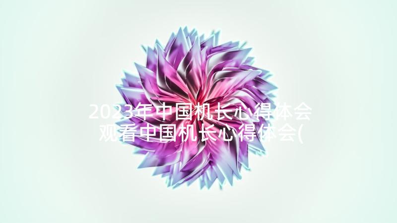 2023年中国机长心得体会 观看中国机长心得体会(通用8篇)