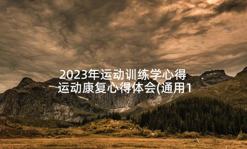 2023年运动训练学心得 运动康复心得体会(通用10篇)