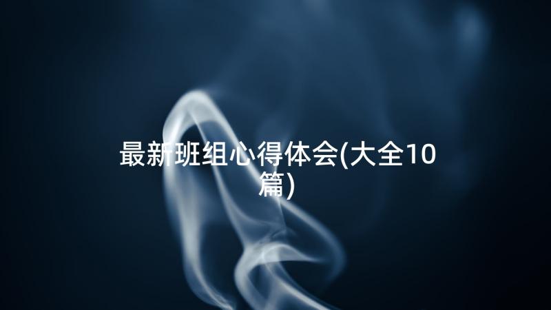 最新班组心得体会(大全10篇)