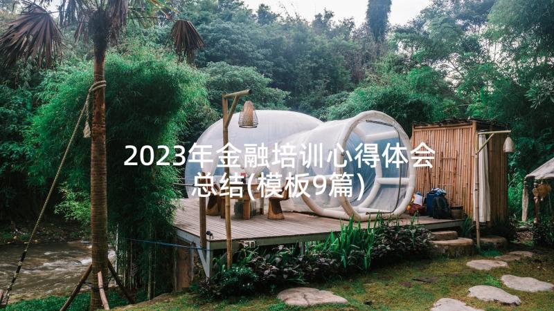 2023年金融培训心得体会总结(模板9篇)