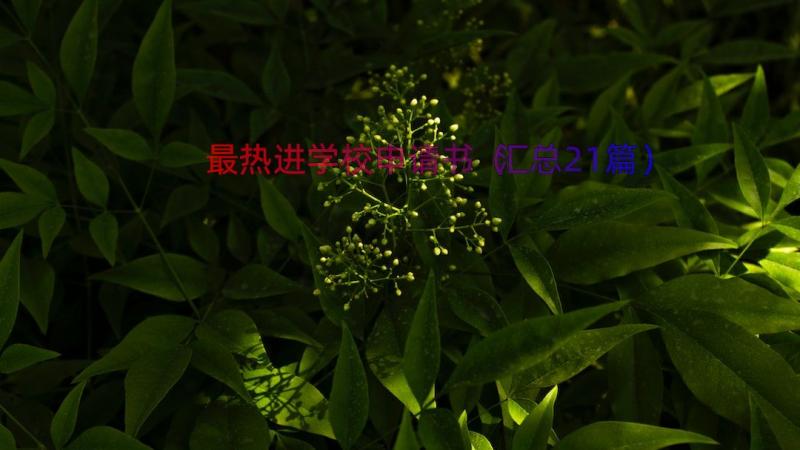 最热进学校申请书（汇总21篇）