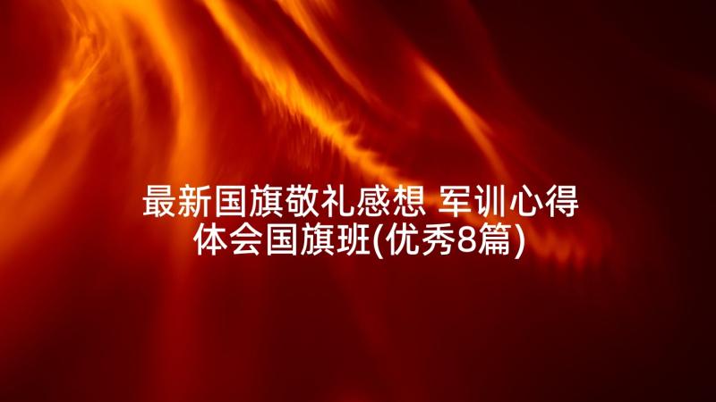 最新国旗敬礼感想 军训心得体会国旗班(优秀8篇)