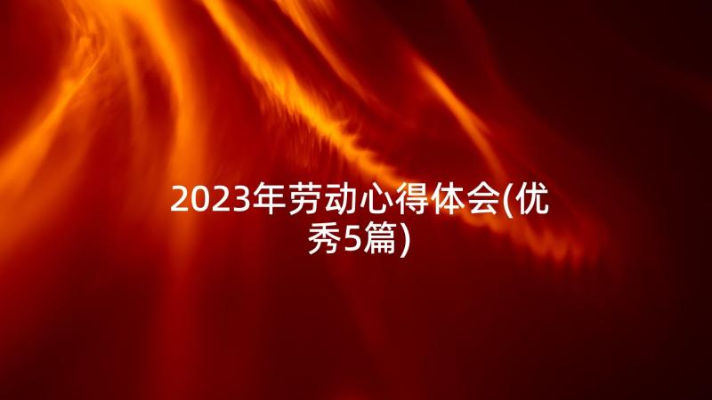 2023年劳动心得体会(优秀5篇)