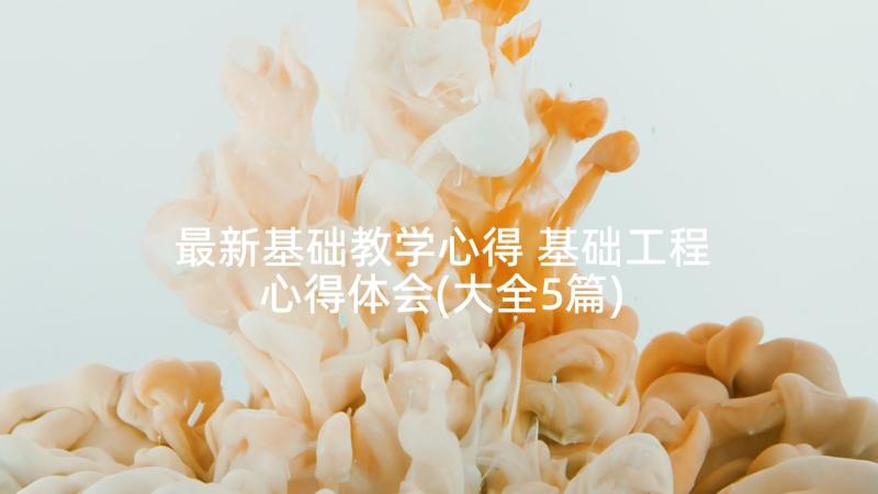 最新基础教学心得 基础工程心得体会(大全5篇)