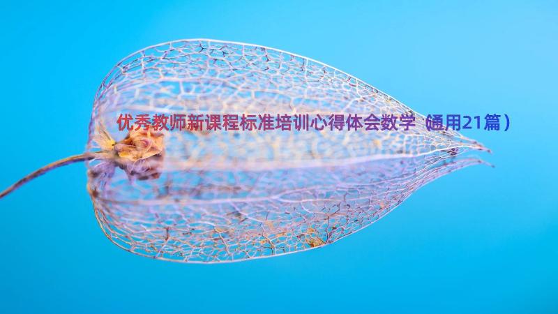 优秀教师新课程标准培训心得体会数学（通用21篇）