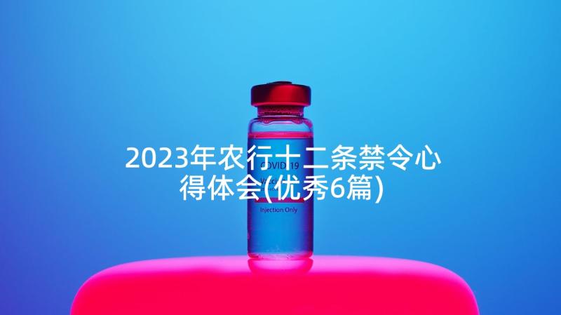 2023年农行十二条禁令心得体会(优秀6篇)