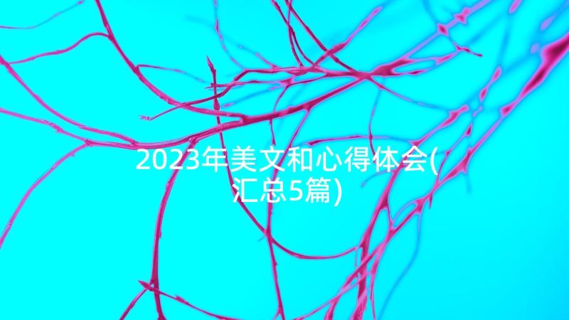 2023年美文和心得体会(汇总5篇)