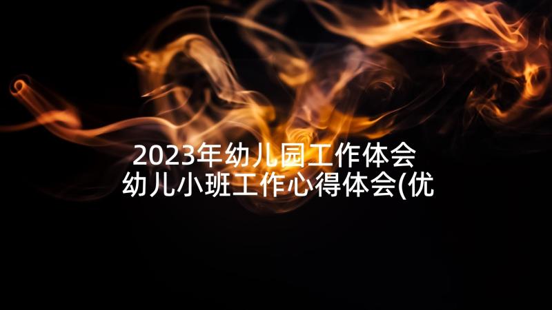 2023年幼儿园工作体会 幼儿小班工作心得体会(优秀8篇)