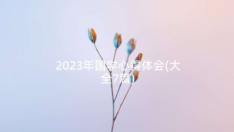 2023年国学心得体会(大全7篇)