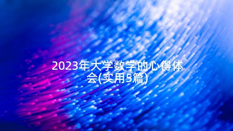 2023年大学数学的心得体会(实用5篇)