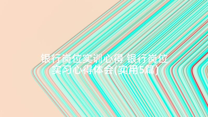 银行岗位实训心得 银行岗位实习心得体会(实用5篇)