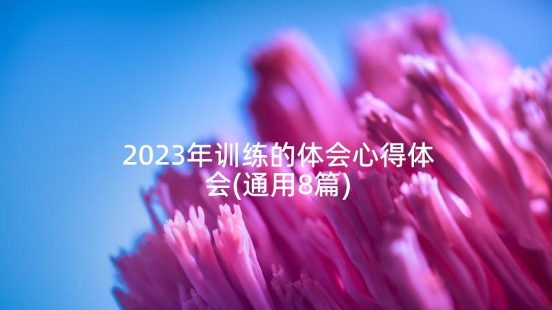 2023年训练的体会心得体会(通用8篇)