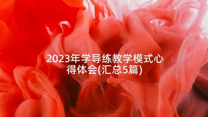 2023年学导练教学模式心得体会(汇总5篇)