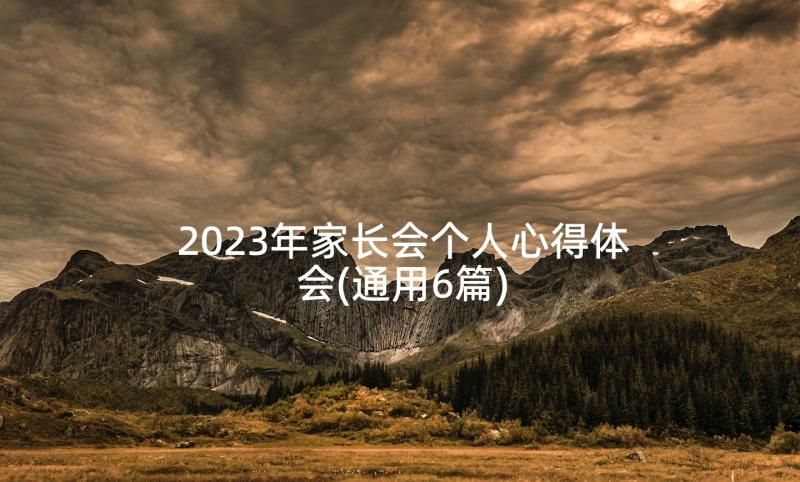 2023年家长会个人心得体会(通用6篇)