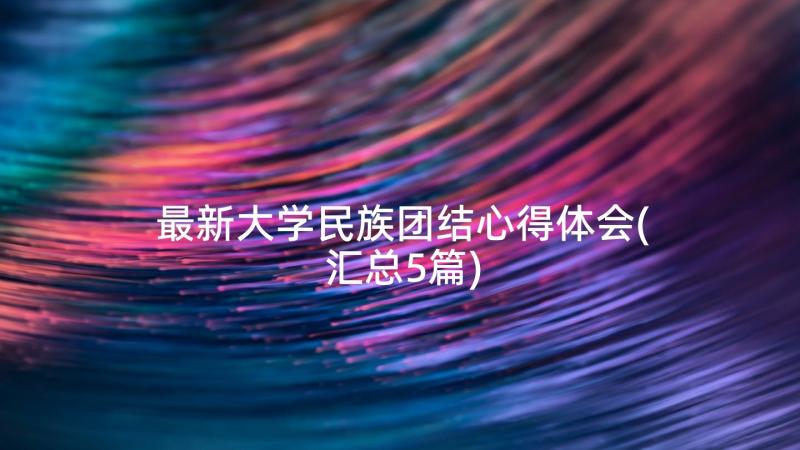 最新大学民族团结心得体会(汇总5篇)