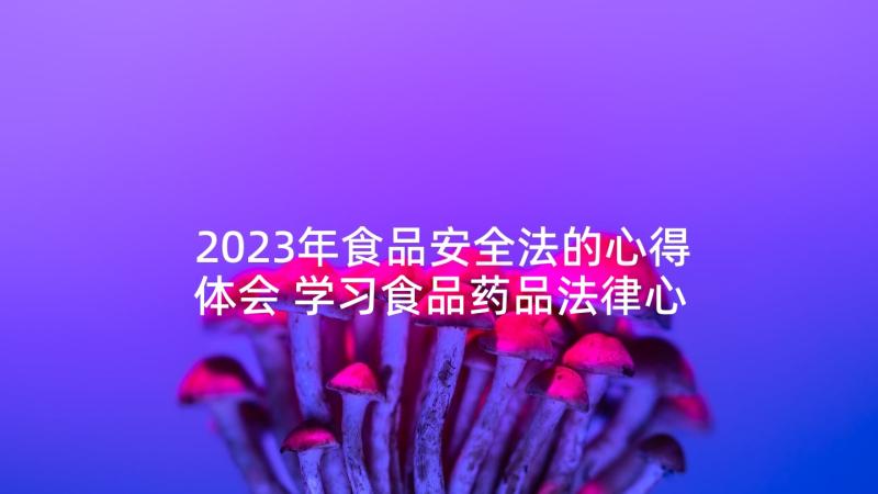 2023年食品安全法的心得体会 学习食品药品法律心得体会(大全5篇)