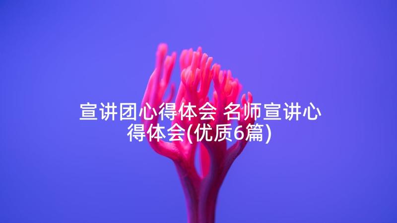 宣讲团心得体会 名师宣讲心得体会(优质6篇)