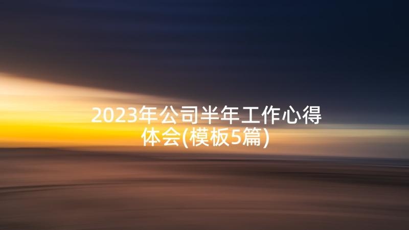 2023年公司半年工作心得体会(模板5篇)