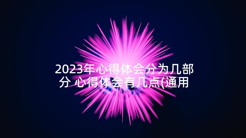 2023年心得体会分为几部分 心得体会有几点(通用8篇)