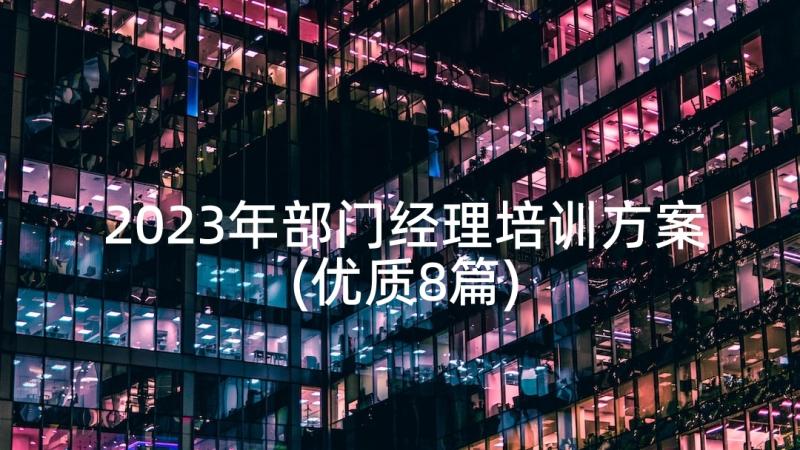 2023年部门经理培训方案(优质8篇)