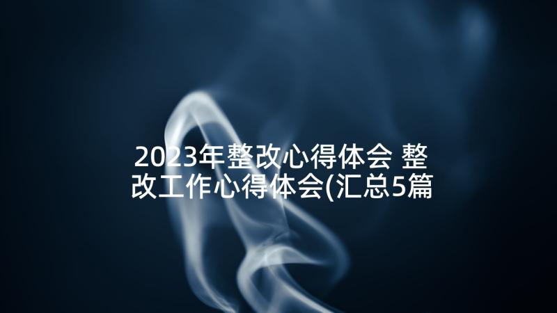 2023年整改心得体会 整改工作心得体会(汇总5篇)