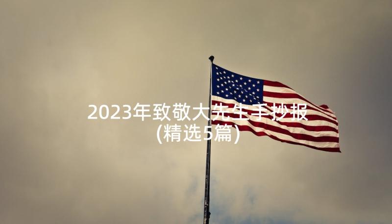 2023年致敬大先生手抄报(精选5篇)