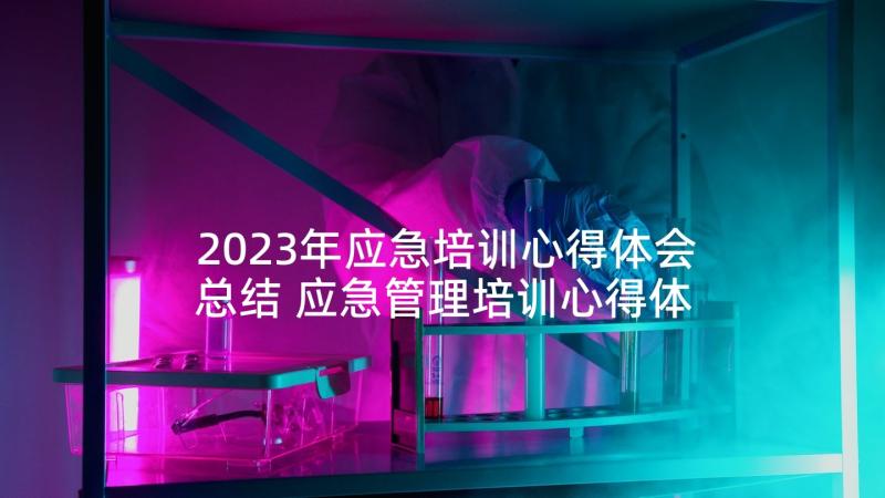 2023年应急培训心得体会总结 应急管理培训心得体会(优质7篇)