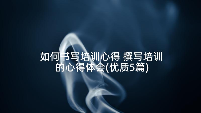 如何书写培训心得 撰写培训的心得体会(优质5篇)