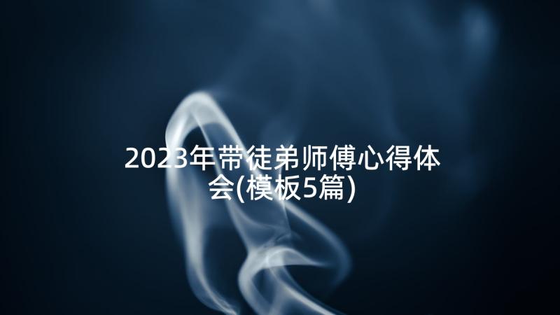 2023年带徒弟师傅心得体会(模板5篇)