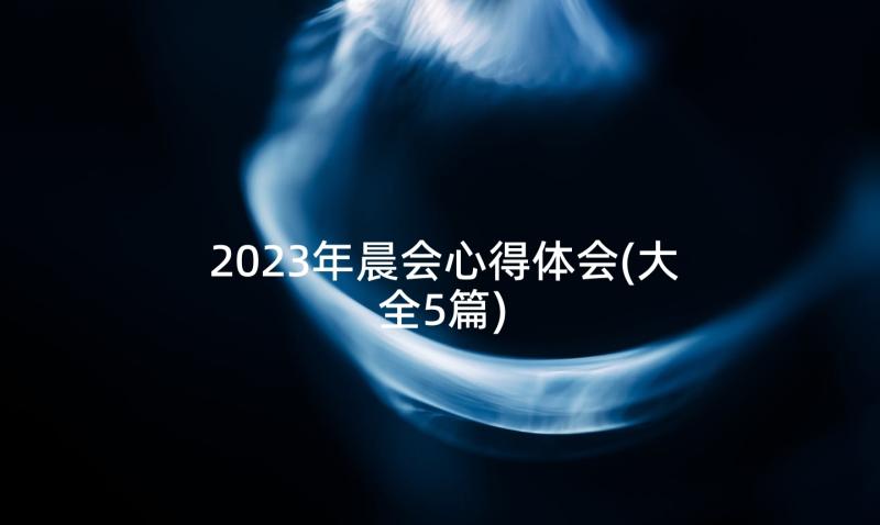 2023年晨会心得体会(大全5篇)