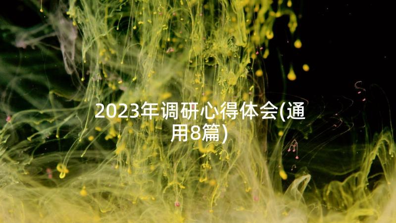 2023年调研心得体会(通用8篇)