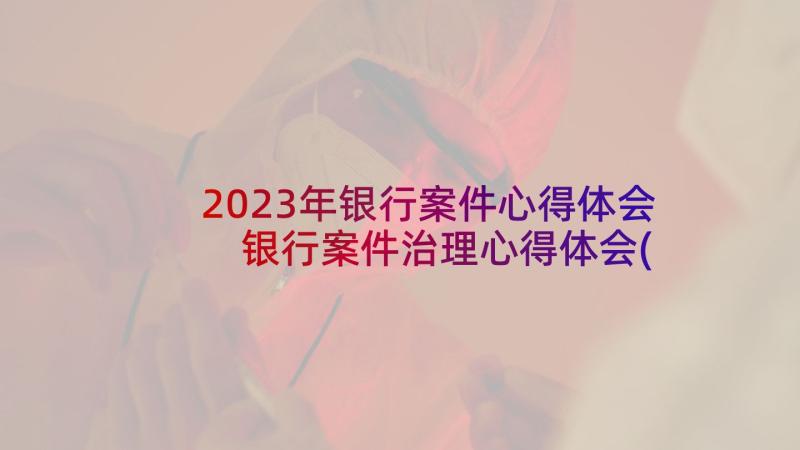 2023年银行案件心得体会 银行案件治理心得体会(模板10篇)