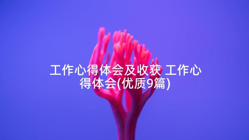 工作心得体会及收获 工作心得体会(优质9篇)