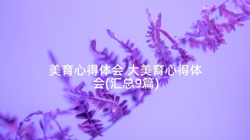 美育心得体会 大美育心得体会(汇总9篇)