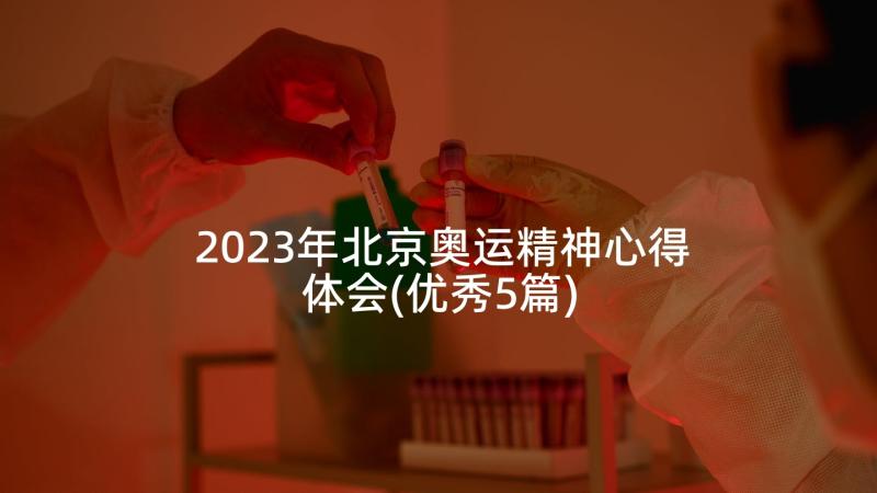 2023年北京奥运精神心得体会(优秀5篇)