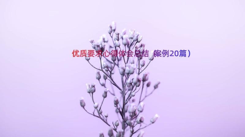 优质要求心得体会总结（案例20篇）