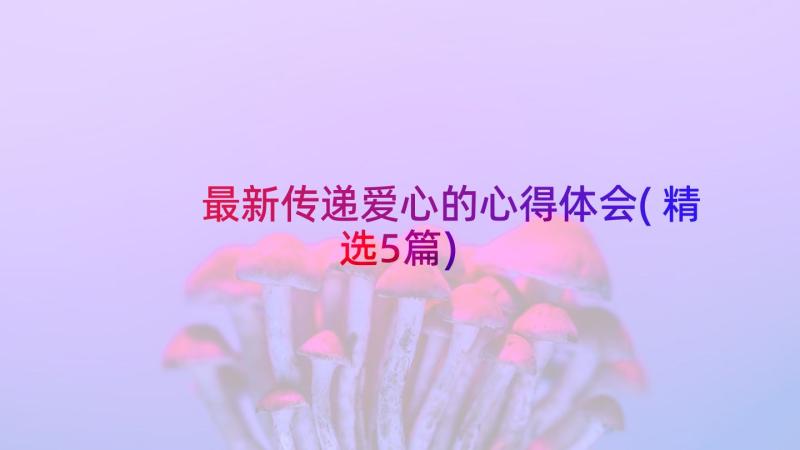 最新传递爱心的心得体会(精选5篇)